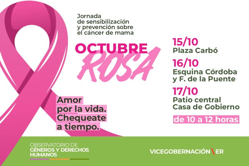 Realizarán jornadas de sensibilización contra el cáncer de mama